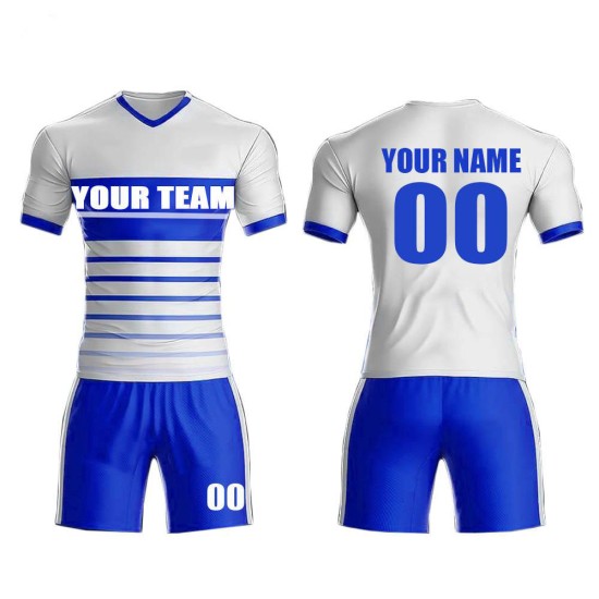 High Quality Custom Men's Football Kits Name-Team Training Soccer Jersey Set with Sublimation Washed Technics Uniforms