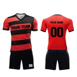 High Quality Custom Men's Football Kits Name-Team Training Soccer Jersey Set with Sublimation Washed Technics Uniforms